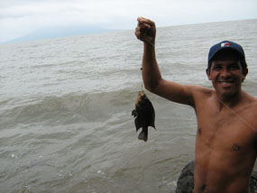 local fisherman with catch